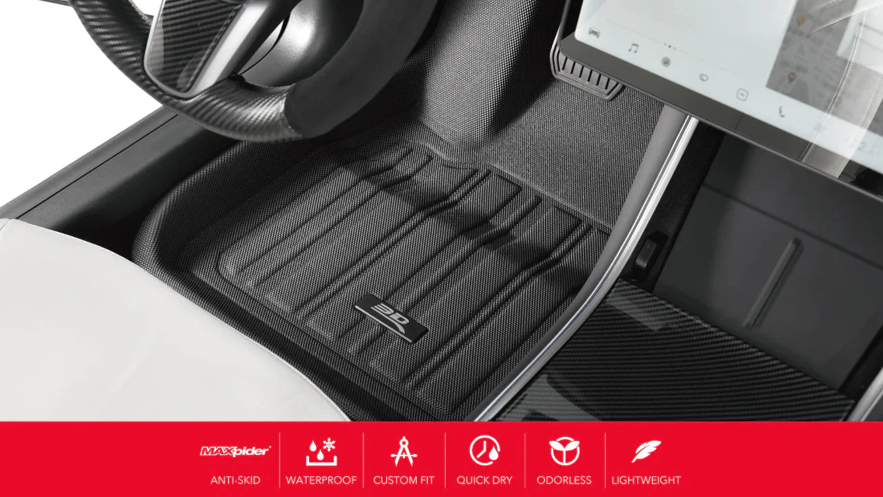 Tesla Model Y Custom-Fit MAXpider 3D Elitect All-Weather Floor Mats (3 Pieces)