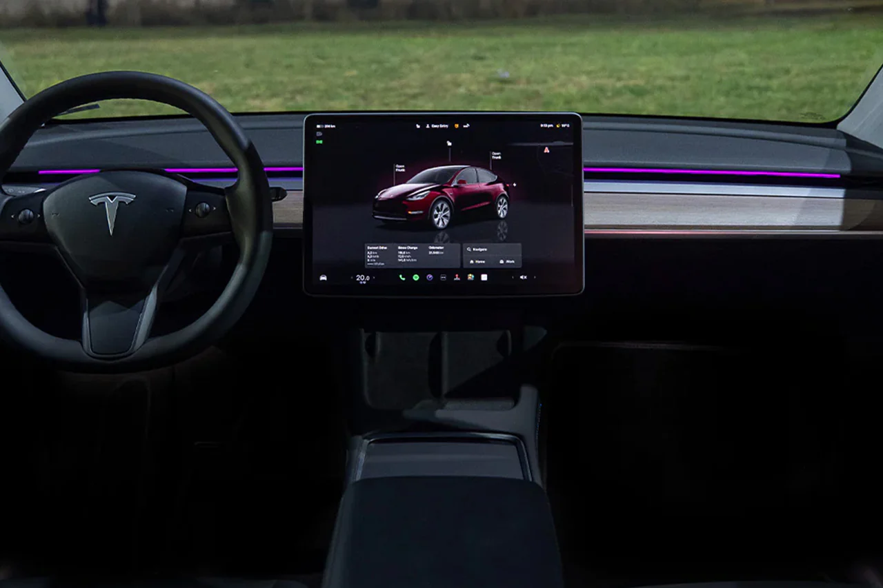 S3XY RGB LED Light Strip for Tesla Model 3/Y Dashboard – Bluetooth App Control Kit