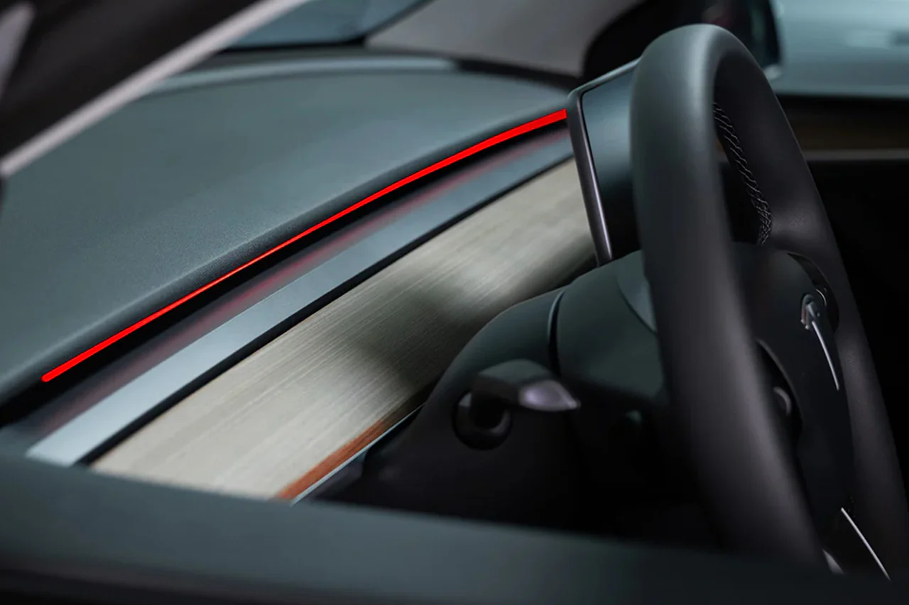 S3XY RGB LED Light Strip for Tesla Model 3/Y Dashboard – Bluetooth App Control Kit